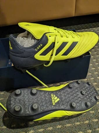 Soccer Adidas cleats (10 and 10.5), shields and ball 1