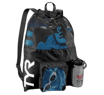 TYR Mesh Backpack for Swim, Gym and Workout Gear, Black, 40 Liter 1