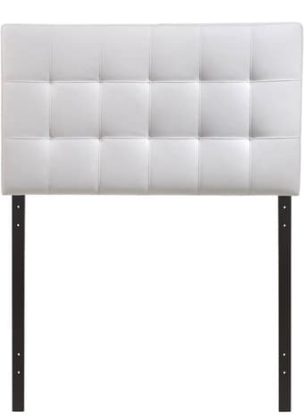 White Faux Leather Tufted Headboard (Gently used, good condition!) 2