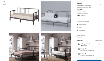 IKEA fyresdal Daybed frame + 2 twin mattresses, black 1