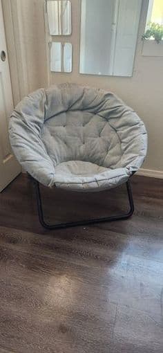 Gray Oversized saucer chair foldable Barely used- New with tags 1