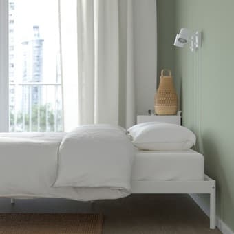 IKEA VEVELSTAD Queen Bed Frame in White 3