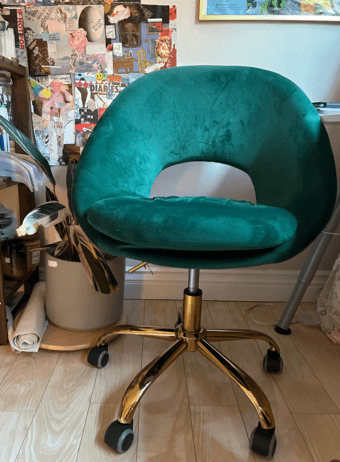 World Market green velvet office chair 1