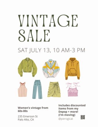 Vintage Clothes Sale Downtown Palo Alto Sat 7/13 1