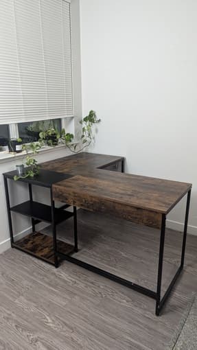 Wayfair convertible L shaped corner/long office table 1
