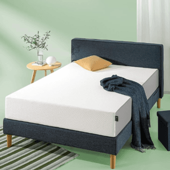 Like new: bed frame, mattress and pillows 1