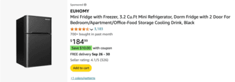 Brand New Mini-Fridge + Freezer 1