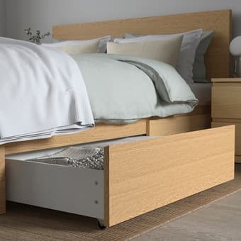 IKEA MALM queen size bed frame/casper mattress/dresser bundle 2
