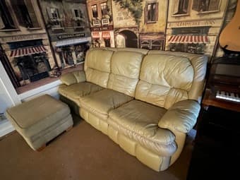 Tan leather couch 1