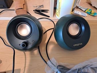 speakers ($25), keyboard ($5), hairdryer ((FREE)) 3