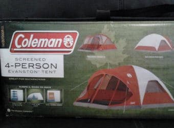 Coleman SCREENED 4-PERSON EVANSTON TENT for $60 2