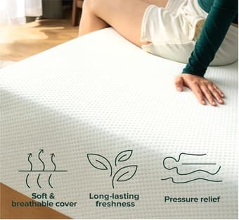 Zinus 12” Queen Memory Form Mattres and Upholstered Bed Frame 2