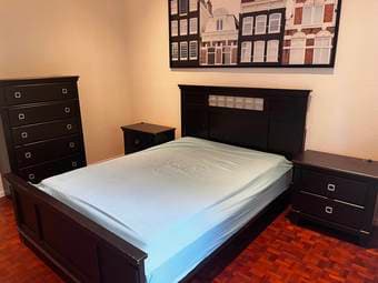 Queen bed frame + 2 matching side tables 3