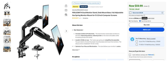 Dual Monitor Stand, Desk Mount Base 1