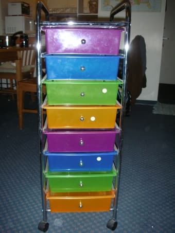 A 8 color drawers storage unit (with wheels) - $7 1