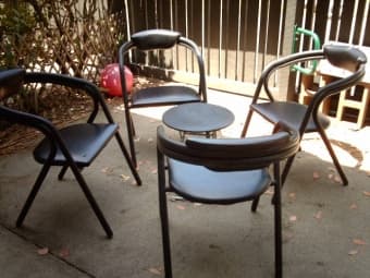 Set of Four Black Patio Chairs w/Free Table - $20! 1