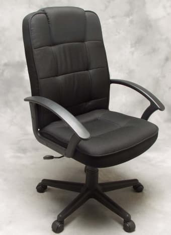 $40 Black Leather Office Chair (Retail Value = $135) 1