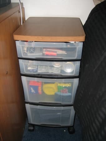 Rolling drawer set with hardwood top - $10 1