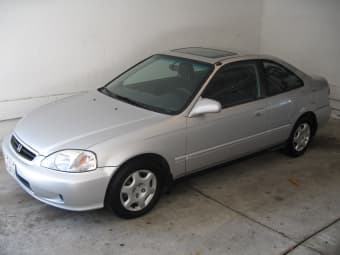 2000 HONDA CIVIC EX COUPE: 2-door, 5-speed, low mileage 2