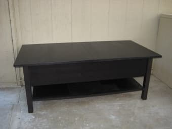 Black wood IKEA coffee table 2
