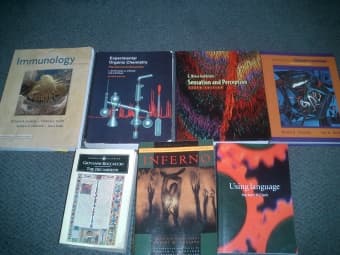 BIO 230, OChem Lab, IHUM and Psych BOOKS 1