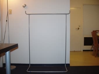 FS coffee maker, dinnerware, clothes rack, desktop 1