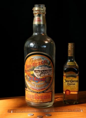 large empty tequila bottle, holds 1 gallon 1