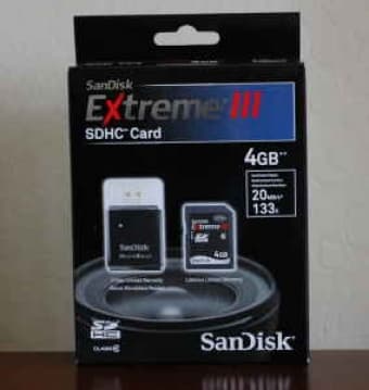 Brand New SANDISK EXTREME III SD CARD 4GB 4 GB SDHC SEALed - $40 1