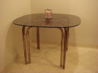 Square Round Glass Top Dining Table 1