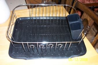 Great Stainless Steel (looking) and Black Dish Rack - $5 1