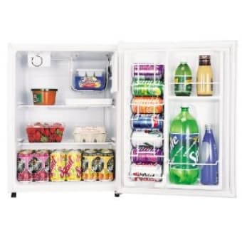 Mid Size Sanyo SR-2570M 2.5-Cubic-Ft. Refrigerator, Platinum and Black 2