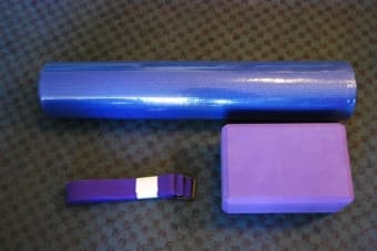 New Yoga Set $35; Yoga Mat, Stripe, and Block 1