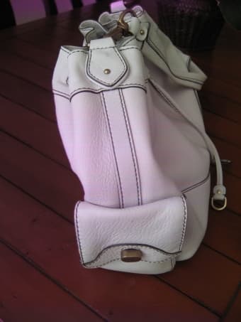 Cole Hann off-white leather hobo handbag 2