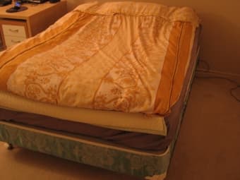 bed frame, mattress, desk and chair 2