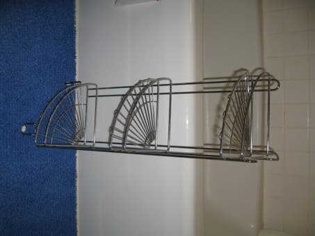 Bathroom / kitchen organizer racks, $7 2
