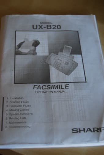 Sharp Facsimile UX-B20 $40 3