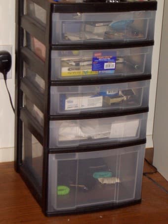 Plastic 5-Drawer Rolling Cart: $8 1