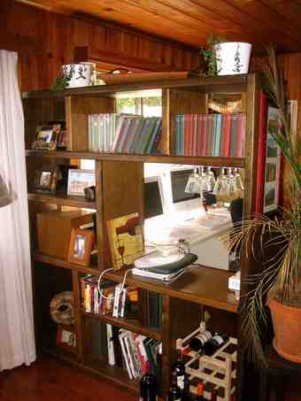 Very large wooden book shelf or room divider - $100 1