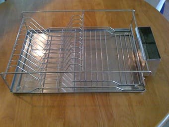 4 tier plastic drawer ($10) and stainless steel dish rack ($15) 2