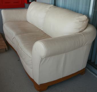 White Leather Couch $250 1