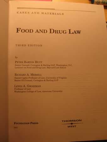 Textbook- Food and Drug Law $60 2