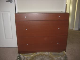 Bedroom furniture: full size bed and chest of drawers 1