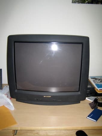 Window Air conditioner, tv, microwave, plastic storage shelves 2