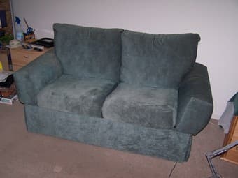 green microfiber loveseat couch 50 3