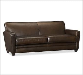 Pottery Barn Leather Aiden Sofa--Whiskey Color.  Almost NEW! 4