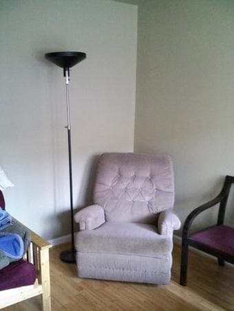 furniture for sale -- chairs, sofa, floor lamp, oscillating fan 2