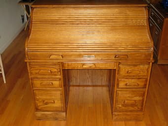 Oak Roll Top Desk 1