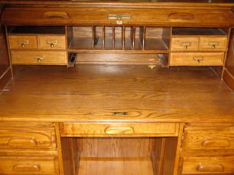 Oak Roll Top Desk 2