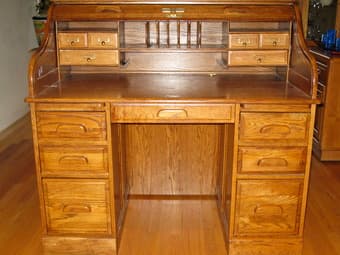 Oak Roll Top Desk 3