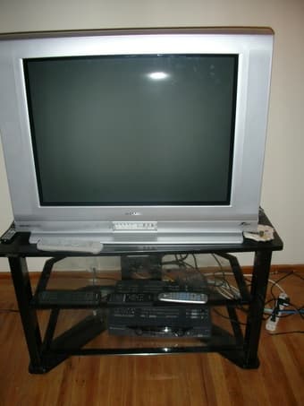 32 inch flat CRT TV + stand - $150 obo 1